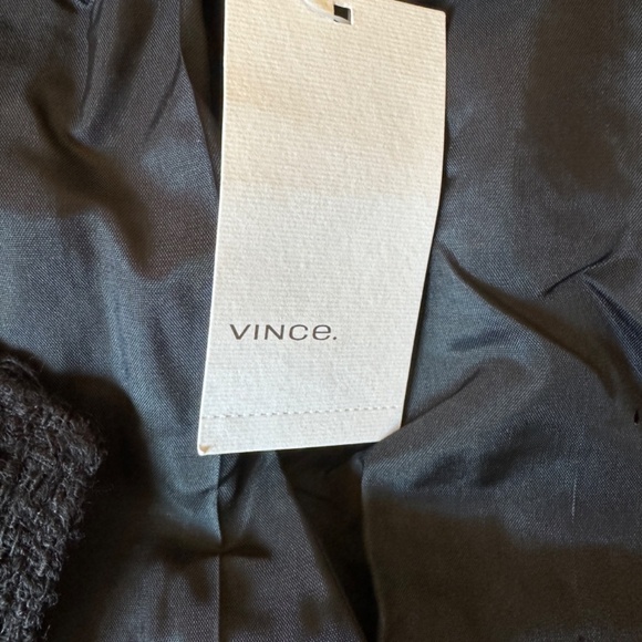 *VINCE* Black Tweed Long Sleeve Front Clasp Jacket Size 6 NWT - Picture 7 of 9